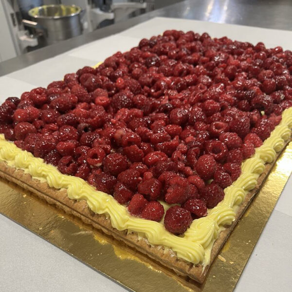 Plaque de tarte framboise